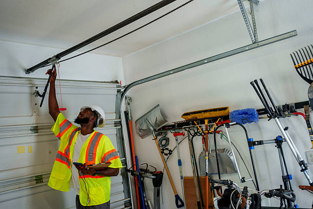 Professional Garage Door Panel Replacement technician working in Penn Yan, NY